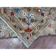 Load image into Gallery viewer, 10&#39;x13&#39;8&quot; Storm Gray, Hand Knotted Afghan Sultani All Over Floral Pattern, Soft and Vibrant Wool, Natural Dyes Oriental Rug FWR536682