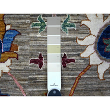 Load image into Gallery viewer, 10&#39;x13&#39;8&quot; Storm Gray, Hand Knotted Afghan Sultani All Over Floral Pattern, Soft and Vibrant Wool, Natural Dyes Oriental Rug FWR536682