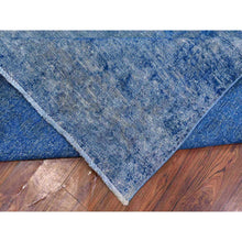 Load image into Gallery viewer, 9&#39;5&quot;X12&#39;10&quot; Lapis Blue, Cleaned, Natural Wool, Hand Knotted, Broken Design Vintage Persian Kerman, Sides And Ends Secured Professionally, Distressed Oriental Rug FWR536706