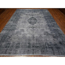 Load image into Gallery viewer, 9&#39;8&quot;x12&#39;6&quot; Agreeable Gray, Distressed Look Worn Wool, Professionally Secured Ends, Hand Knotted, Vintage Persian Kerman, Clean And Soft, Cropped Thin, Oriental Rug FWR536712