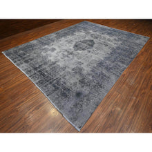 Load image into Gallery viewer, 9&#39;8&quot;x12&#39;6&quot; Agreeable Gray, Distressed Look Worn Wool, Professionally Secured Ends, Hand Knotted, Vintage Persian Kerman, Clean And Soft, Cropped Thin, Oriental Rug FWR536712