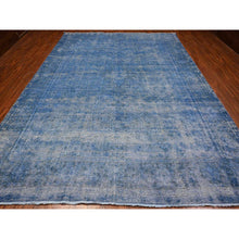 Load image into Gallery viewer, 9&#39;8&quot;x12&#39;10&quot; Lowes Blue, Hand Knotted, Worn Pile, Pure Wool, Erased Design, Sheared Down, Sides And Ends Secured Professionally, Cleaned Vintage Persian Kerman, Oriental Rug FWR536718