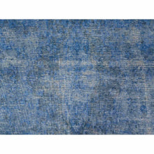 Load image into Gallery viewer, 9&#39;8&quot;x12&#39;10&quot; Lowes Blue, Hand Knotted, Worn Pile, Pure Wool, Erased Design, Sheared Down, Sides And Ends Secured Professionally, Cleaned Vintage Persian Kerman, Oriental Rug FWR536718