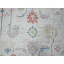 Load image into Gallery viewer, 7&#39;10&quot;x9&#39;9&quot; Silver Gray, Hand Knotted, Afghan Wool Weft, Vegetable Dyes, Angora Oushak, Colorful Tribal Medallions All Over Design, Oriental Rug FWR536730