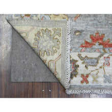 Load image into Gallery viewer, 3&#39;x8&#39; Spanish Gray, Vegetable Dyes With Soft Wool Weft, Hand Knotted Angora Oushak, Vibrant And Colorful Rural All Over Motifs Design, Afghan Runner Oriental Rug FWR536760