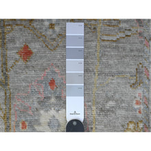 Load image into Gallery viewer, 3&#39;x8&#39; Spanish Gray, Vegetable Dyes With Soft Wool Weft, Hand Knotted Angora Oushak, Vibrant And Colorful Rural All Over Motifs Design, Afghan Runner Oriental Rug FWR536760