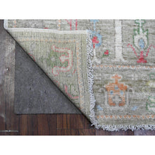 Load image into Gallery viewer, 3&#39;x8&#39;1&quot; Camouflage Green, Runner Angora Oushak, Wool Foundation, Hand Knotted, Willow And Cypress Tree Design, Vegetable Dyes, Oriental Rug FWR536820