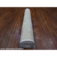 Load image into Gallery viewer, 3&#39;x8&#39;1&quot; Camouflage Green, Runner Angora Oushak, Wool Foundation, Hand Knotted, Willow And Cypress Tree Design, Vegetable Dyes, Oriental Rug FWR536820