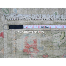 Load image into Gallery viewer, 3&#39;x8&#39;1&quot; Camouflage Green, Runner Angora Oushak, Wool Foundation, Hand Knotted, Willow And Cypress Tree Design, Vegetable Dyes, Oriental Rug FWR536820