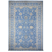 Load image into Gallery viewer, 13&#39;x20&#39;7&quot; Jeans Blue, All Over Mahal Design Peshawar, Hand Knotted 100% Wool, Oversized Oriental Rug FWR536850