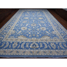 Load image into Gallery viewer, 13&#39;x20&#39;7&quot; Jeans Blue, All Over Mahal Design Peshawar, Hand Knotted 100% Wool, Oversized Oriental Rug FWR536850