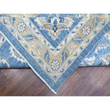 Load image into Gallery viewer, 13&#39;x20&#39;7&quot; Jeans Blue, All Over Mahal Design Peshawar, Hand Knotted 100% Wool, Oversized Oriental Rug FWR536850