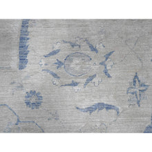 Load image into Gallery viewer, 18&#39;6&quot;x24&#39;2&quot; Paper White and Pram Blue, Washed Out Peshawar, Hand Knotted 17th Century Polonaise Design, 100% Wool, XL Size Oriental Rug FWR536868