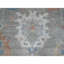 Load image into Gallery viewer, 9&#39;9&quot;x13&#39;7&quot; Neutral Gray, Hand Knotted Tribal Flower All Over Design, Afghan Angora Oushak, Natural Dyes, Wool Weft, Oriental Rug FWR536892