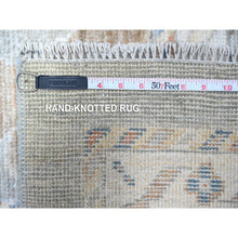 Load image into Gallery viewer, 9&#39;9&quot;x13&#39;7&quot; Neutral Gray, Hand Knotted Tribal Flower All Over Design, Afghan Angora Oushak, Natural Dyes, Wool Weft, Oriental Rug FWR536892