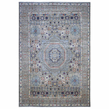 Load image into Gallery viewer, 10&#39;x14&#39;3&quot; Tin Foil Gray, Fine Aryana with Natural Dyes, 100% Wool, Hand Knotted, 14th Century Mamluk Dynasty Pattern, Oriental Rug FWR536898