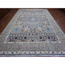 Load image into Gallery viewer, 10&#39;x14&#39;3&quot; Tin Foil Gray, Fine Aryana with Natural Dyes, 100% Wool, Hand Knotted, 14th Century Mamluk Dynasty Pattern, Oriental Rug FWR536898