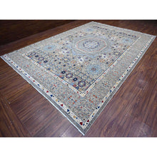 Load image into Gallery viewer, 10&#39;x14&#39;3&quot; Tin Foil Gray, Fine Aryana with Natural Dyes, 100% Wool, Hand Knotted, 14th Century Mamluk Dynasty Pattern, Oriental Rug FWR536898