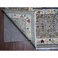 Load image into Gallery viewer, 10&#39;x14&#39;3&quot; Tin Foil Gray, Fine Aryana with Natural Dyes, 100% Wool, Hand Knotted, 14th Century Mamluk Dynasty Pattern, Oriental Rug FWR536898