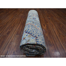 Load image into Gallery viewer, 10&#39;x14&#39;3&quot; Tin Foil Gray, Fine Aryana with Natural Dyes, 100% Wool, Hand Knotted, 14th Century Mamluk Dynasty Pattern, Oriental Rug FWR536898