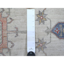 Load image into Gallery viewer, 9&#39;10&quot;x13&#39;10&quot; Smoke White, All Wool, Karajeh Design With All Over Geometric Motifs, Hand Knotted, Natural Dyes, Oriental Rug FWR536952