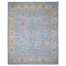 Load image into Gallery viewer, 12&#39;1&quot;x14&#39;6&quot; Argentina Blue, Natural Dyes, Hand Knotted Fine Aryana Peshawar, Pure Wool, Heriz All Over Design, XL Oriental Rug FWR536958