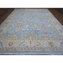 Load image into Gallery viewer, 12&#39;1&quot;x14&#39;6&quot; Argentina Blue, Natural Dyes, Hand Knotted Fine Aryana Peshawar, Pure Wool, Heriz All Over Design, XL Oriental Rug FWR536958