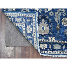 Load image into Gallery viewer, 2&#39;9&quot;x6&#39;4&quot; Astros Navy Blue, Natural Dyes, Pure Wool, Hand Knotted, Peshawar With All Over Mahal Design With Scrolls and Veins, Runner Oriental Rug FWR536988