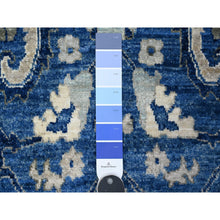 Load image into Gallery viewer, 2&#39;9&quot;x6&#39;4&quot; Astros Navy Blue, Natural Dyes, Pure Wool, Hand Knotted, Peshawar With All Over Mahal Design With Scrolls and Veins, Runner Oriental Rug FWR536988