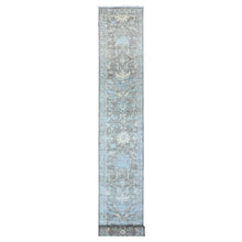 Load image into Gallery viewer, 2&#39;5&quot;x20&#39;1&quot; Perfect Gray, All Over Mahal Design, Vegetable Dyes, Hand Knotted, Vibrant Wool, Oversized Runner Oriental Rug FWR536994