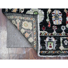 Load image into Gallery viewer, 3&#39;3&quot;x4&#39;10&quot; Night Black, Natural Dyes, Wool Weft, Colorful And Vibrant Tribal Flower Design, Hand Knotted, Afghan Angora Oushak, Oriental Rug FWR537096