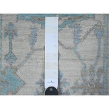 Load image into Gallery viewer, 2&#39;7&quot;x8&#39; Wisp White, Vegetable Dyes With Rural Flower And Leaf Design, Hand Knotted With Wool Weft, Afghan Angora Oushak, Oriental Runner Rug FWR537204