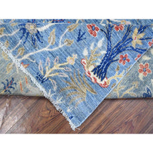 Load image into Gallery viewer, 8&#39;1&quot;x10&#39; Periwinkle Blue, Natural Dyes, Afghan Peshawar with Birds of Paradise Design, Natural Wool, Hand Knotted, Oriental Rug FWR537318