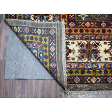 Load image into Gallery viewer, 8&#39;10&quot;x12&#39; Gray Shingle and Dove White, Afghan Super Kazak Hand Knotted All Over Tribal Medallions, Natural Dyes, Organic Wool Oriental Rug FWR537384