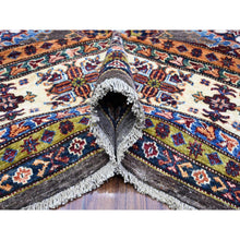 Load image into Gallery viewer, 8&#39;10&quot;x12&#39; Gray Shingle and Dove White, Afghan Super Kazak Hand Knotted All Over Tribal Medallions, Natural Dyes, Organic Wool Oriental Rug FWR537384