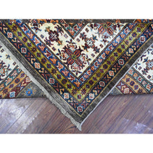 Load image into Gallery viewer, 8&#39;10&quot;x12&#39; Gray Shingle and Dove White, Afghan Super Kazak Hand Knotted All Over Tribal Medallions, Natural Dyes, Organic Wool Oriental Rug FWR537384