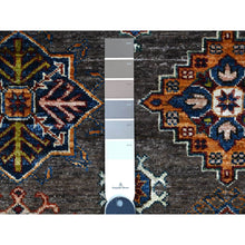 Load image into Gallery viewer, 8&#39;10&quot;x12&#39; Gray Shingle and Dove White, Afghan Super Kazak Hand Knotted All Over Tribal Medallions, Natural Dyes, Organic Wool Oriental Rug FWR537384