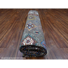 Load image into Gallery viewer, 8&#39;10&quot;x12&#39; Gray Shingle and Dove White, Afghan Super Kazak Hand Knotted All Over Tribal Medallions, Natural Dyes, Organic Wool Oriental Rug FWR537384