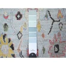 Load image into Gallery viewer, 4&#39;2&quot;x12&#39; Powder Blue, Angora Oushak, Hand Knotted, Afghan Vegetable Dyes, Rural Floral Design, Wool Weft, Wide Runner Oriental Rug FWR537390