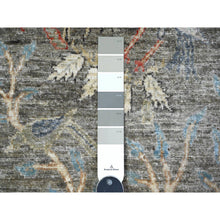 Load image into Gallery viewer, 2&#39;8&quot;x11&#39;8&quot; Solid Gray, Natural Wool, Afghan Peshawar with Birds of Paradise, Hand Knotted, Vegetable Dyes, Runner, Oriental Rug FWR537480