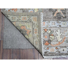 Load image into Gallery viewer, 6&#39;x11&#39;4&quot; Pastel Gray, Rural Medallions All Over Design, Wool Weft, Natural Dyes, Hand Knotted, Afghan Angora Oushak, Wide Runner Oriental Rug FWR537528