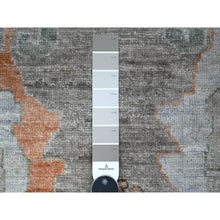 Load image into Gallery viewer, 6&#39;x11&#39;4&quot; Pastel Gray, Rural Medallions All Over Design, Wool Weft, Natural Dyes, Hand Knotted, Afghan Angora Oushak, Wide Runner Oriental Rug FWR537528