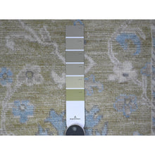 Load image into Gallery viewer, 2&#39;10&quot;x7&#39;10&quot; Moss Green, Natural Dyes, Hand Knotted With Rural Floral All Over Design, Wool Weft, Afghan Angora Oushak, Runner Oriental Rug FWR537588