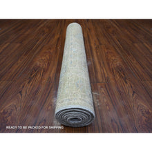 Load image into Gallery viewer, 2&#39;10&quot;x7&#39;10&quot; Moss Green, Natural Dyes, Hand Knotted With Rural Floral All Over Design, Wool Weft, Afghan Angora Oushak, Runner Oriental Rug FWR537588