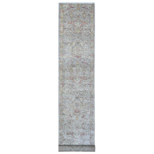 Load image into Gallery viewer, 3&#39;x19&#39;9&quot; Echo Gray, Hand Knotted Fine Aryana Collection, Bidjar Garus Design, Extra Soft Wool, Natural Dyes, XL Runner Oriental Rug FWR537618