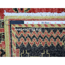 Load image into Gallery viewer, 2&#39;7&quot;x11&#39;2&quot; Indian Red, Pure And Soft Wool, Densely Woven, Hand Knotted Geometric Pattern, Peshawar With Berber Influence, Vegetable Dyes, Runner Oriental Rug FWR537690