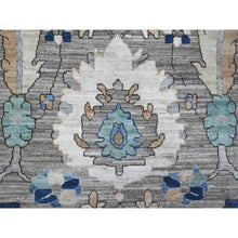 Load image into Gallery viewer, 11&#39;9&quot;x15&#39;2&quot; Solid Gray, Soft And Velvety Wool, Hand Knotted, Natural Dyes, Fine Aryana Peshawar With Heriz All Over Design, Oversized Oriental Rug FWR537714