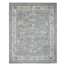 Load image into Gallery viewer, 8&#39;3&quot;x10&#39;5&quot; Ultimate Gray, Hand Knotted With Sickle Leaf Design, Densely Woven, Velvety Wool, Vegetable Dyes, Fine Peshawar Heriz, Oriental Rug FWR537720