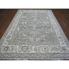 Load image into Gallery viewer, 8&#39;3&quot;x10&#39;5&quot; Ultimate Gray, Hand Knotted With Sickle Leaf Design, Densely Woven, Velvety Wool, Vegetable Dyes, Fine Peshawar Heriz, Oriental Rug FWR537720