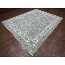 Load image into Gallery viewer, 8&#39;3&quot;x10&#39;5&quot; Ultimate Gray, Hand Knotted With Sickle Leaf Design, Densely Woven, Velvety Wool, Vegetable Dyes, Fine Peshawar Heriz, Oriental Rug FWR537720